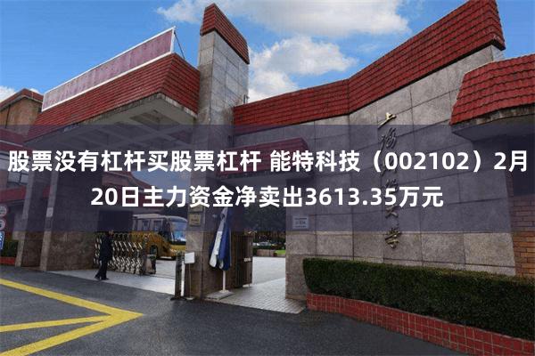 股票没有杠杆买股票杠杆 能特科技（002102）2月20日主力资金净卖出3613.35万元