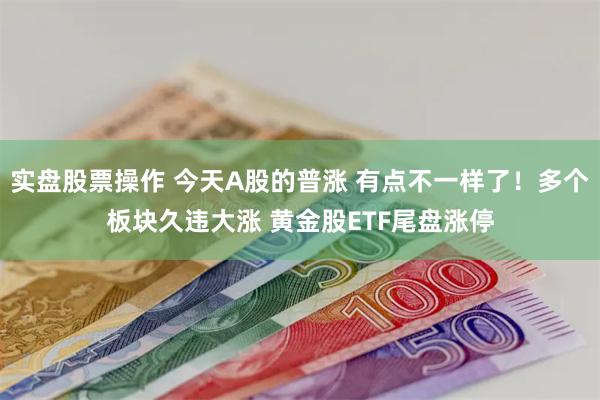 实盘股票操作 今天A股的普涨 有点不一样了！多个板块久违大涨 黄金股ETF尾盘涨停