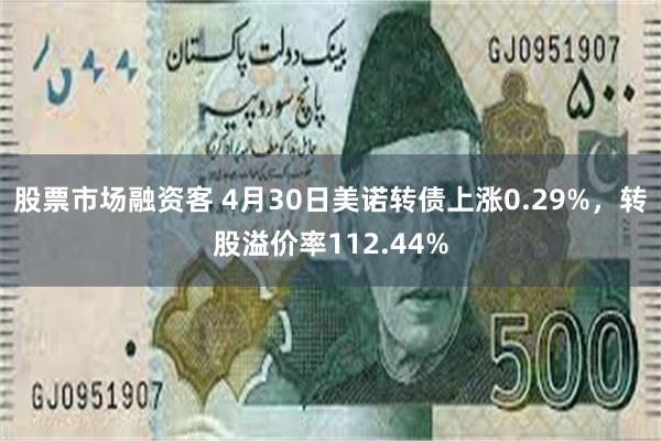 股票市场融资客 4月30日美诺转债上涨0.29%，转股溢价率112.44%