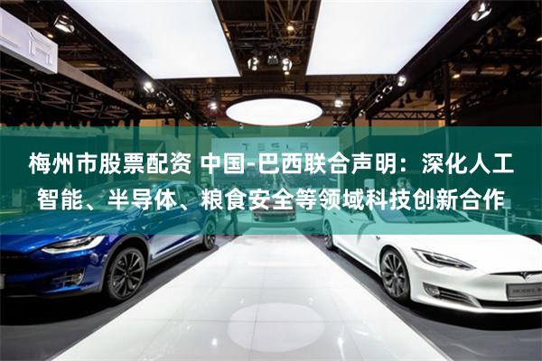 梅州市股票配资 中国-巴西联合声明：深化人工智能、半导体、粮食安全等领域科技创新合作